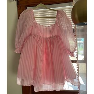 Selkie x MAISON ARMORY Candy Striper Puff Dress